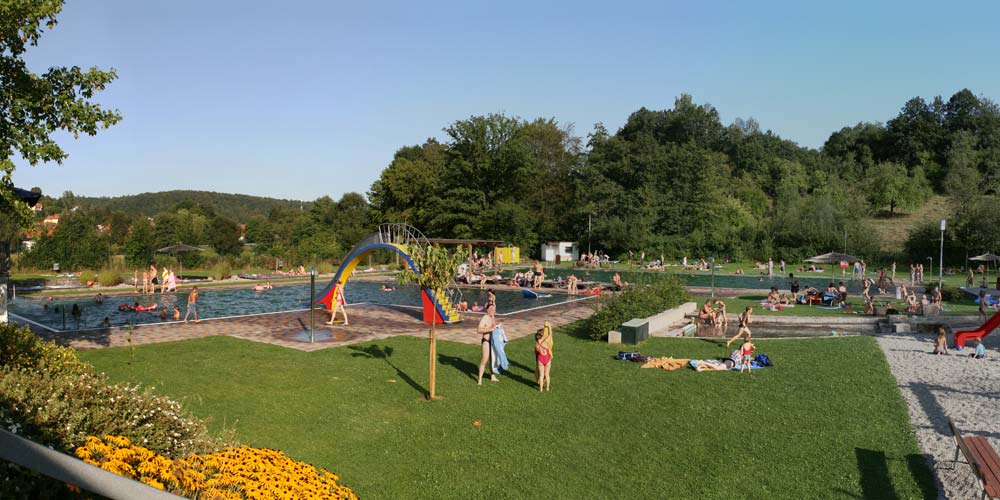 Naturbad schwimmen Freizeitbad Ebrach Landidyll